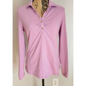 Clover by Bobby Jones Golf Pickleball Tennis Long Sleeve Lavender Shirt Size M